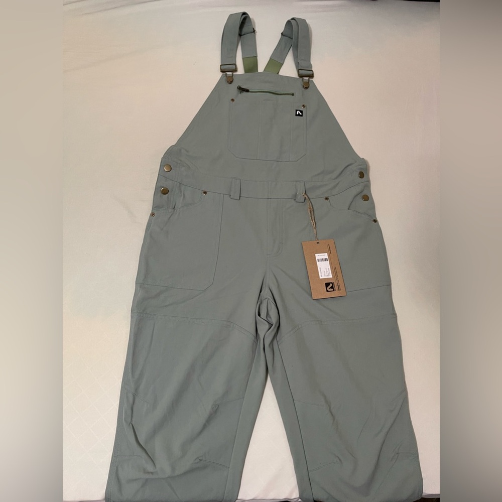 NWT Flylow Trailworks Bib Overalls Sage Green Women’s Size Large